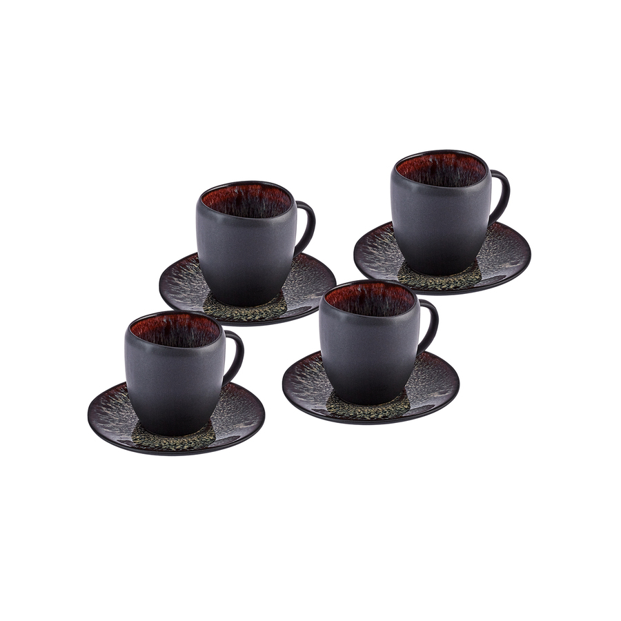 Karaca Galactic Reactive Espresso Turkish Coffee Cup Set of 4, 8 Piece