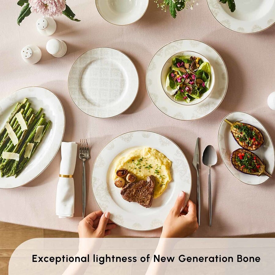 Karaca Siena 56-Piece New Generation Bone China Dinner Set for 12