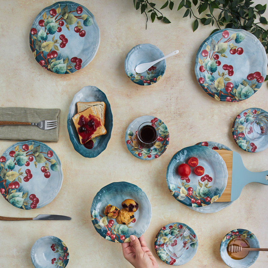 Karaca Cherry 26Piece Stoneware Serveware Set for 6 People, Multi