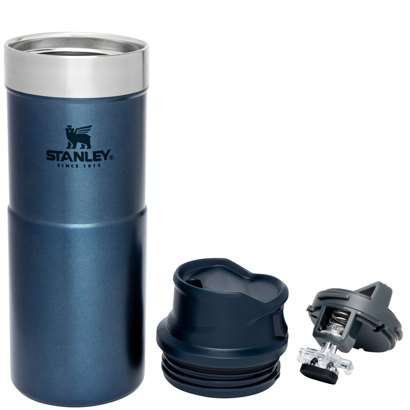 Stanley Trigger-Action Stainless Steel Travel Mug, 0.35L, Navy 