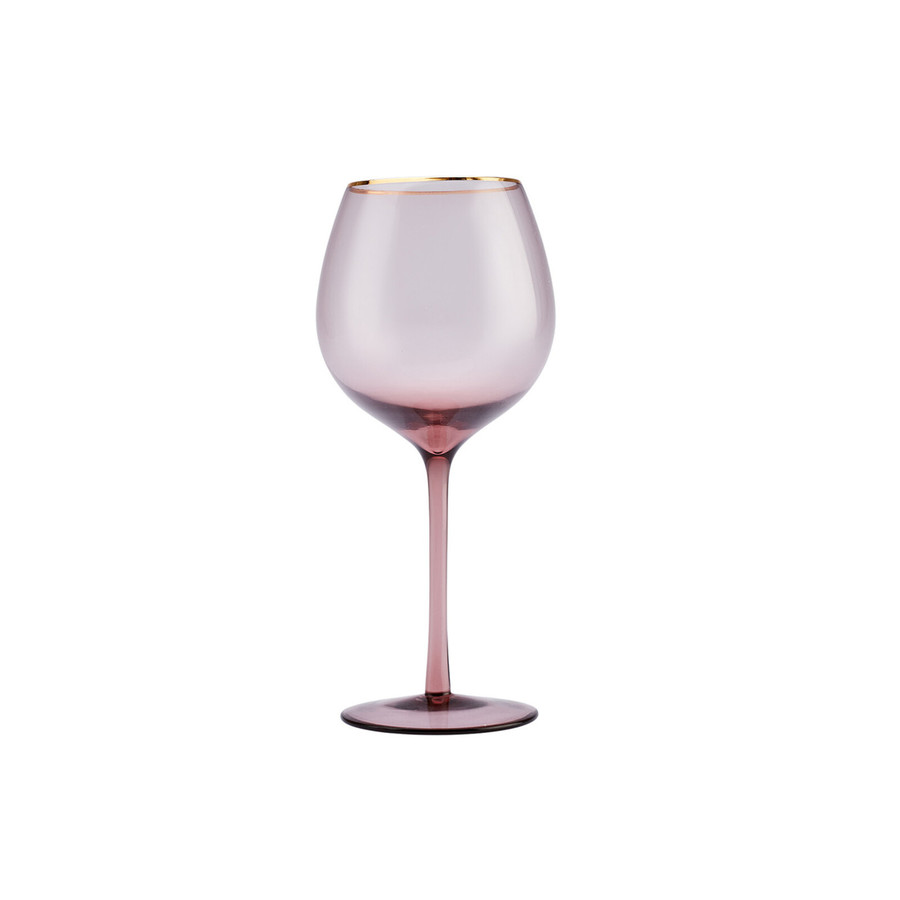 Karaca Azalea Wine Glass, 500ml, Purple Gold Transparent - KARACA UK