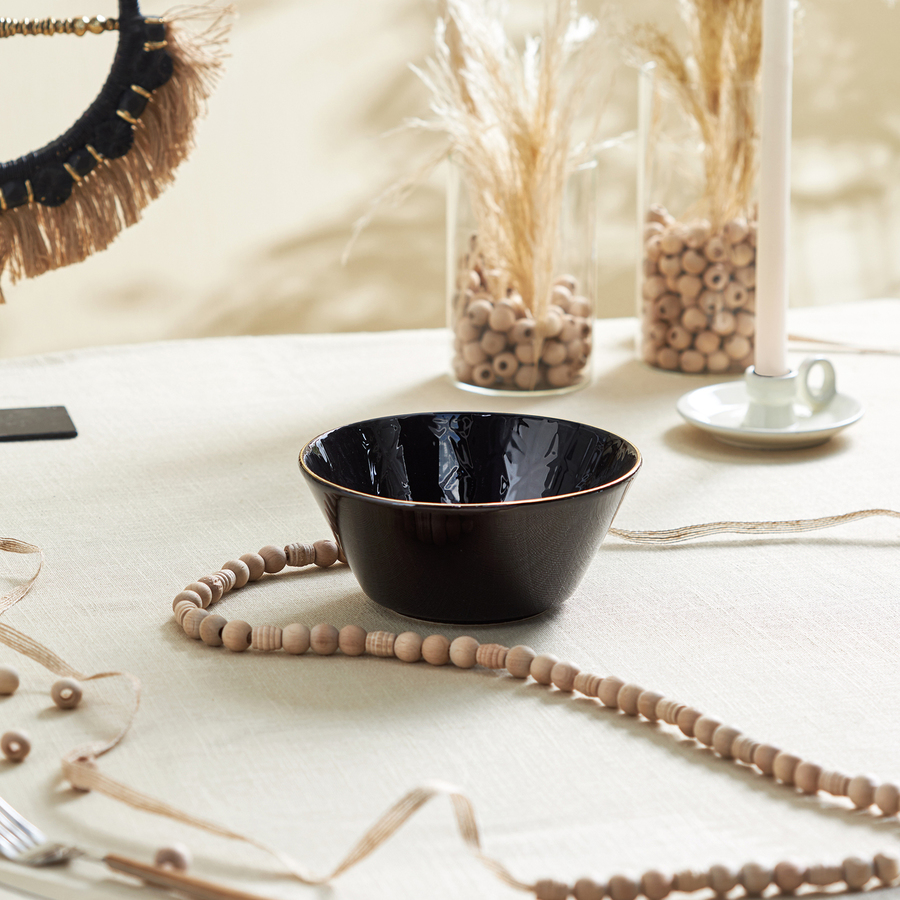 Karaca Calvin Ceramic Pasta Bowl, 19cm, Black Multi KARACA UK