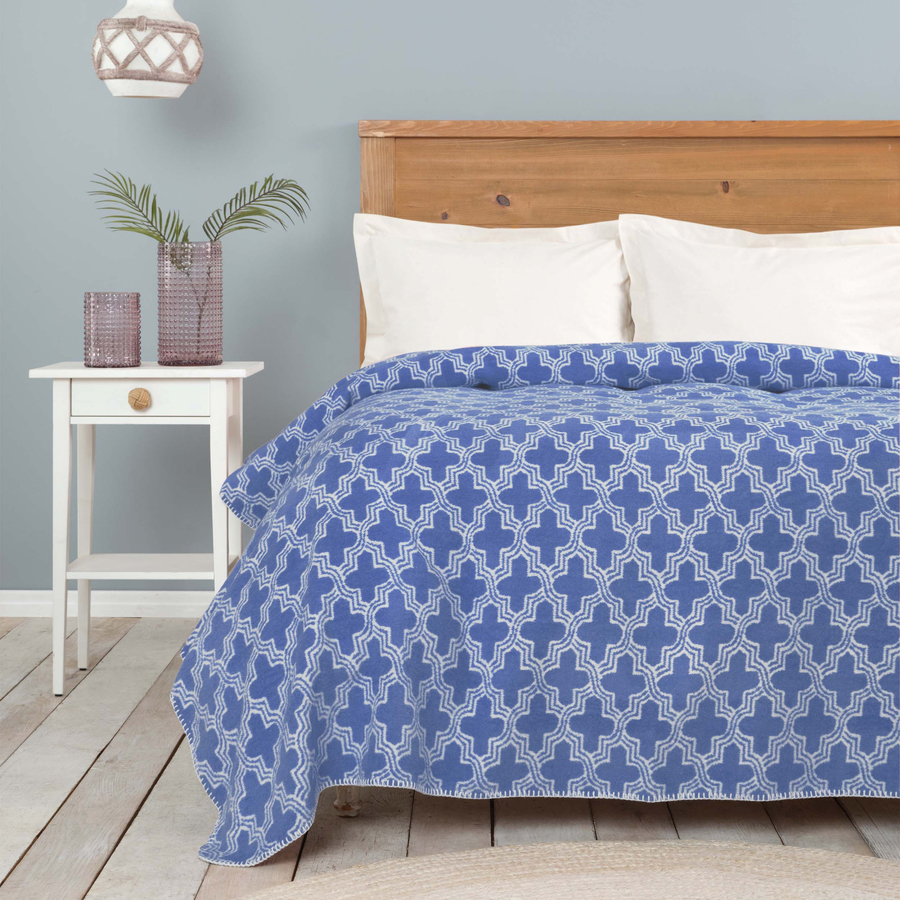Karaca Home Benita Indigo Double Cotton Blanket KARACA EUROPE