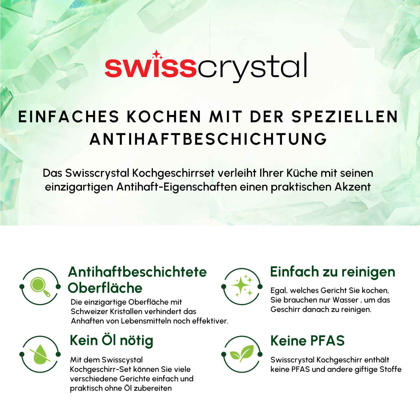 Karaca Swiss Crystal Woody Kochgeschirr-Set, 7 Teilig, Induktion 