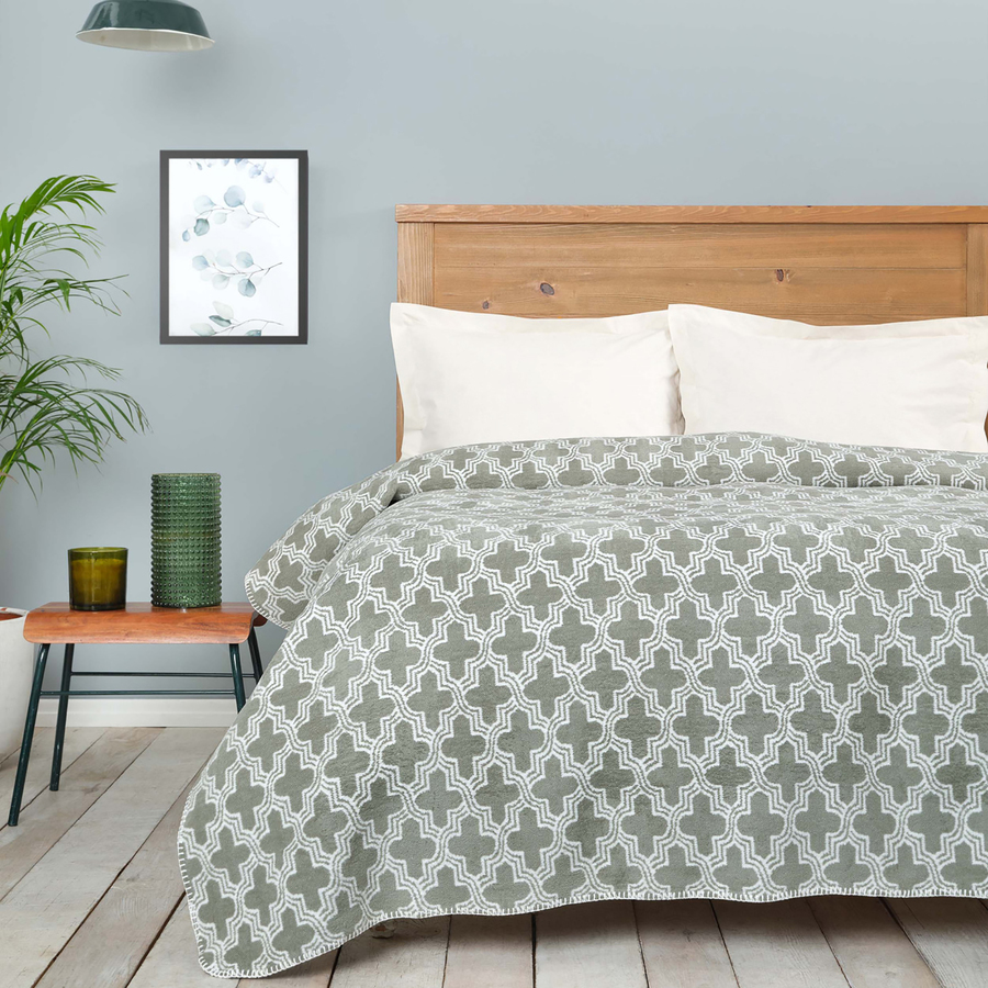 Karaca Home Benita Green Double Cotton Blanket KARACA EUROPE