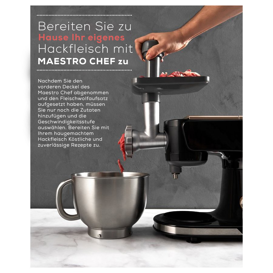 Karaca Maestro Chef Professional in Ihrer Küche 7 in 1 Mixen Ein Knopf und eine Aktion Beats Hacken Slices Kneten Grinds 