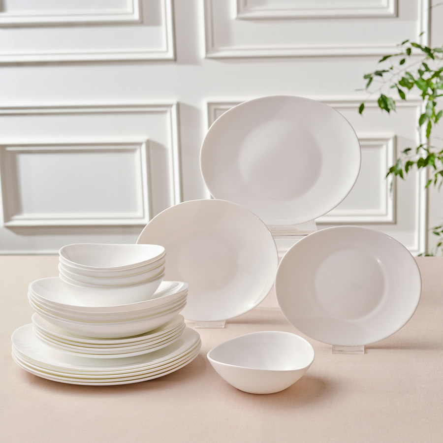 Karaca White Pure 24 Pieces Dinnerware Set For 6 Persons - KARACA 