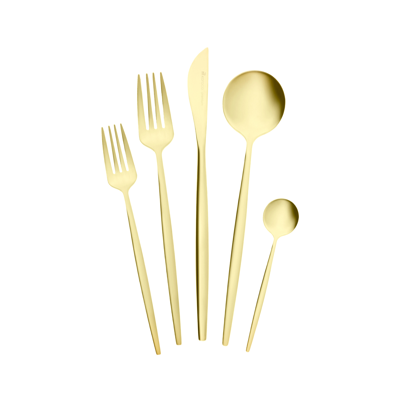 Karaca Orion Matte 6 Person Cutlery Boxed Champagne Gold, 30 Piece 