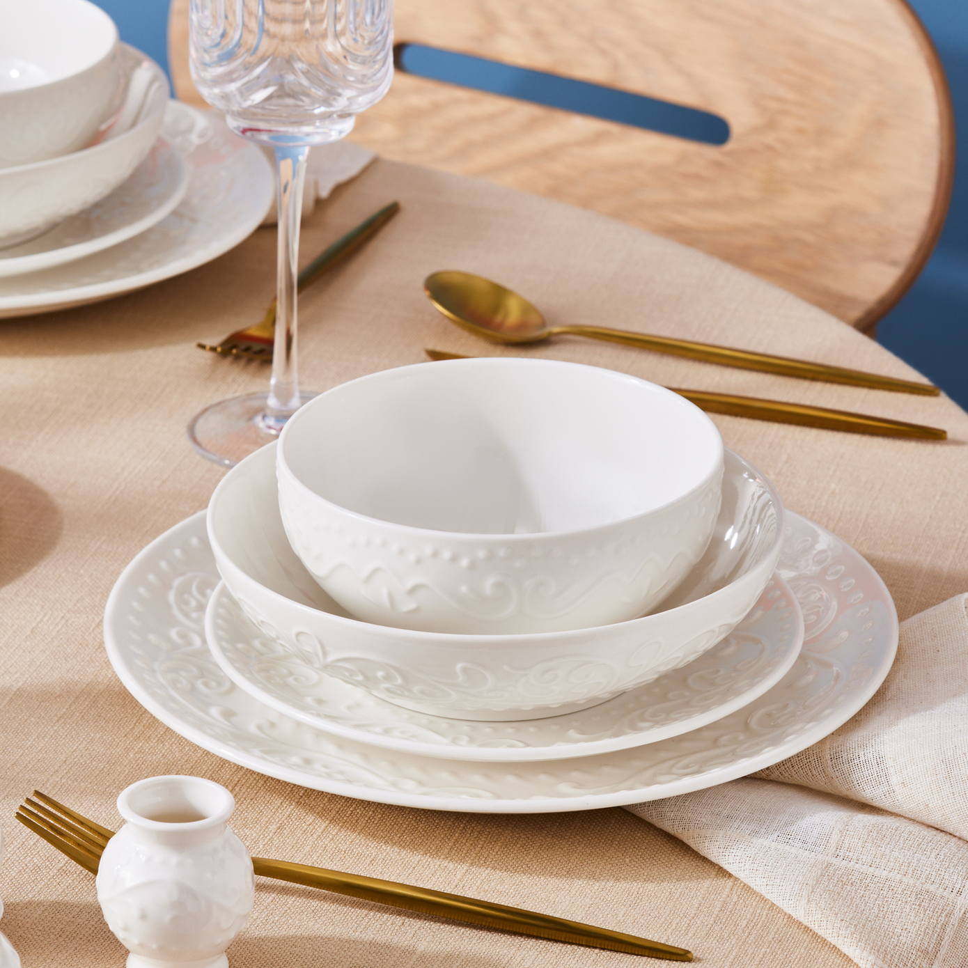 Karaca Even 12 Person Dinnerware Set, 56 Piece - KARACA EUROPE 