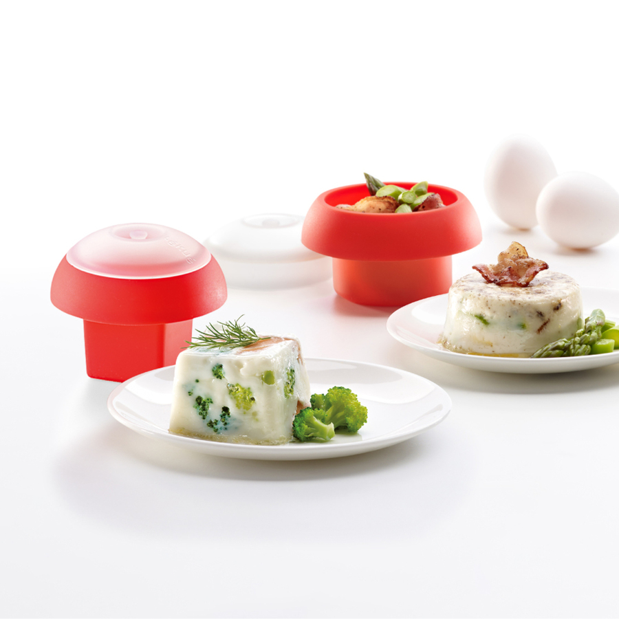 Lekue Egg Poachers, 2 Piece, 10cmx10cmx7.1cm, Red KARACA UK