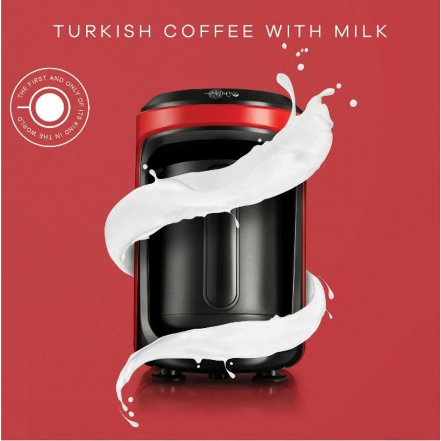 Karaca Hatır Hups Coffee Machine for Turkish Coffee with Milk Red
