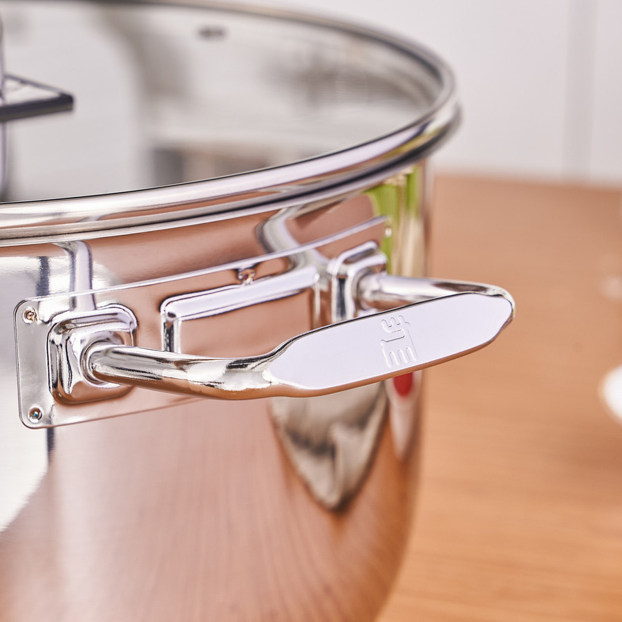 Karaca Grace Stainless Steel Induction Stockpot with Lid, 28cm  