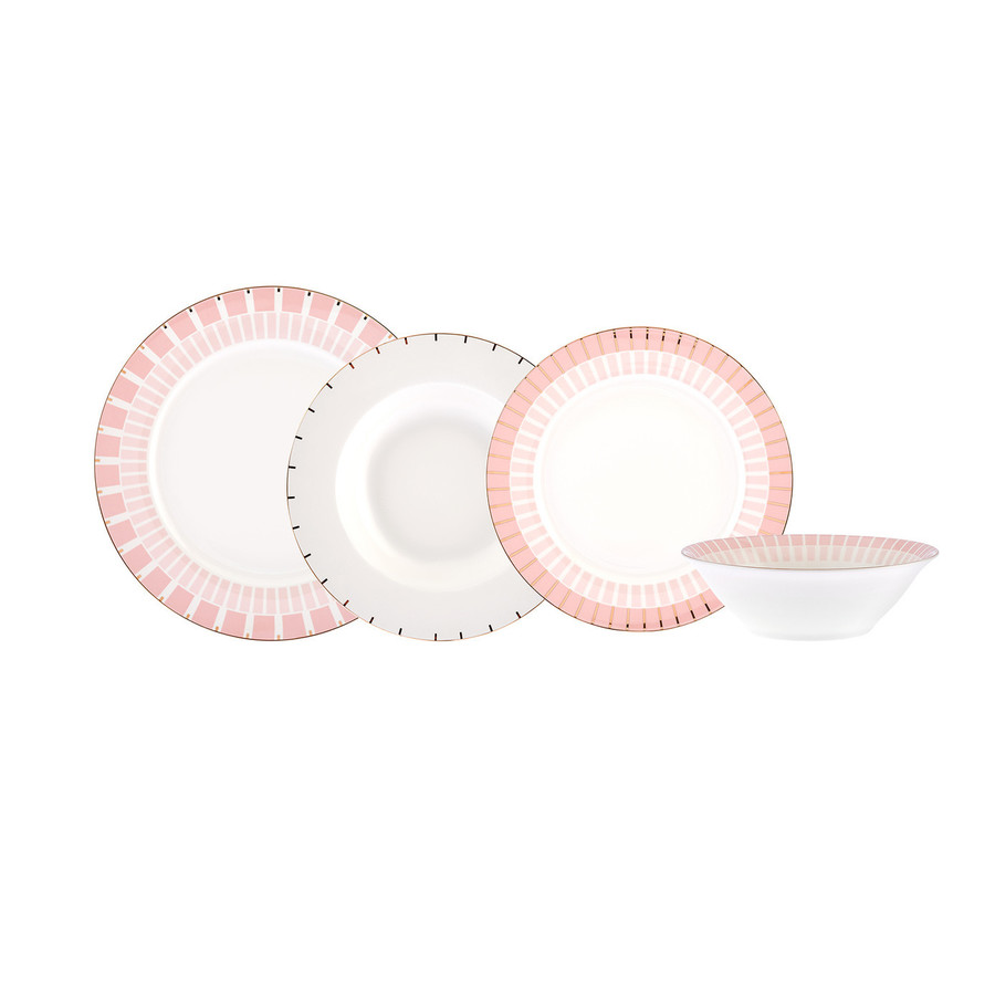 Karaca Pier 6 Person Dinnerware Set, 24 Piece, Porcelain - KARACA  