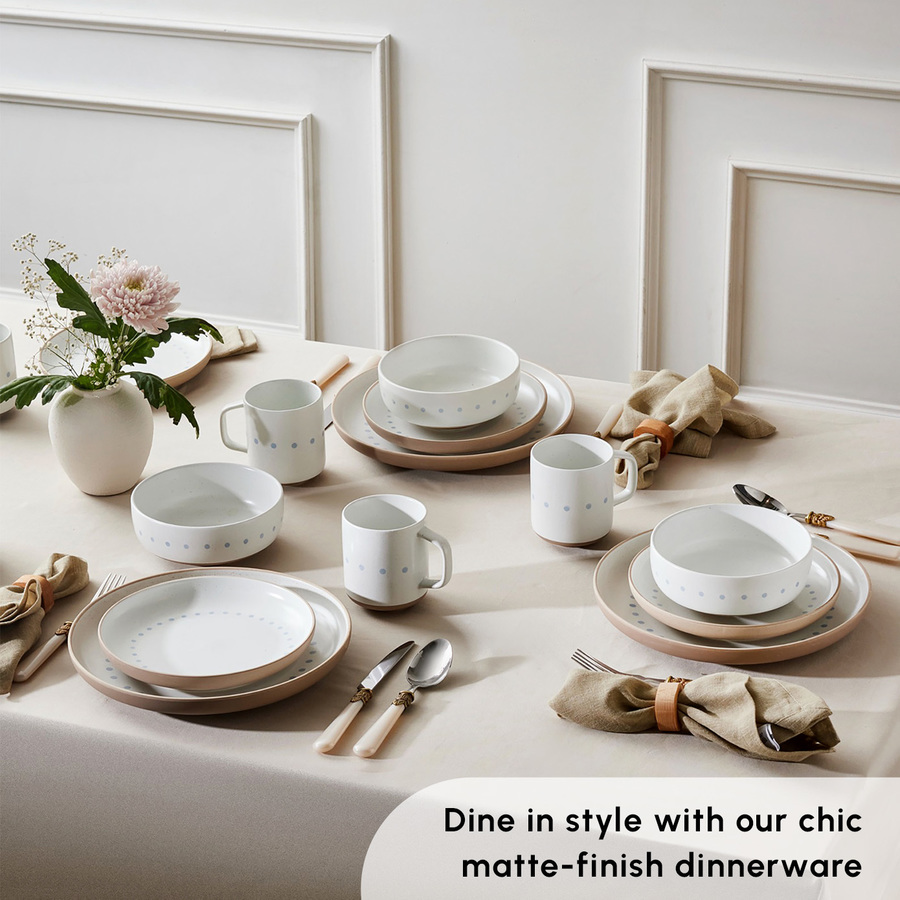 Karaca Haag 16-Piece Glaze Ceramic Dinner Set for 4 People, Multi 