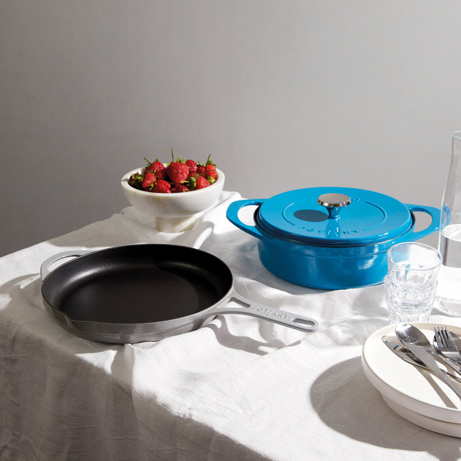 Pot Art Cast Iron Induction Frying Pan, 28cm, Grey KARACA UK