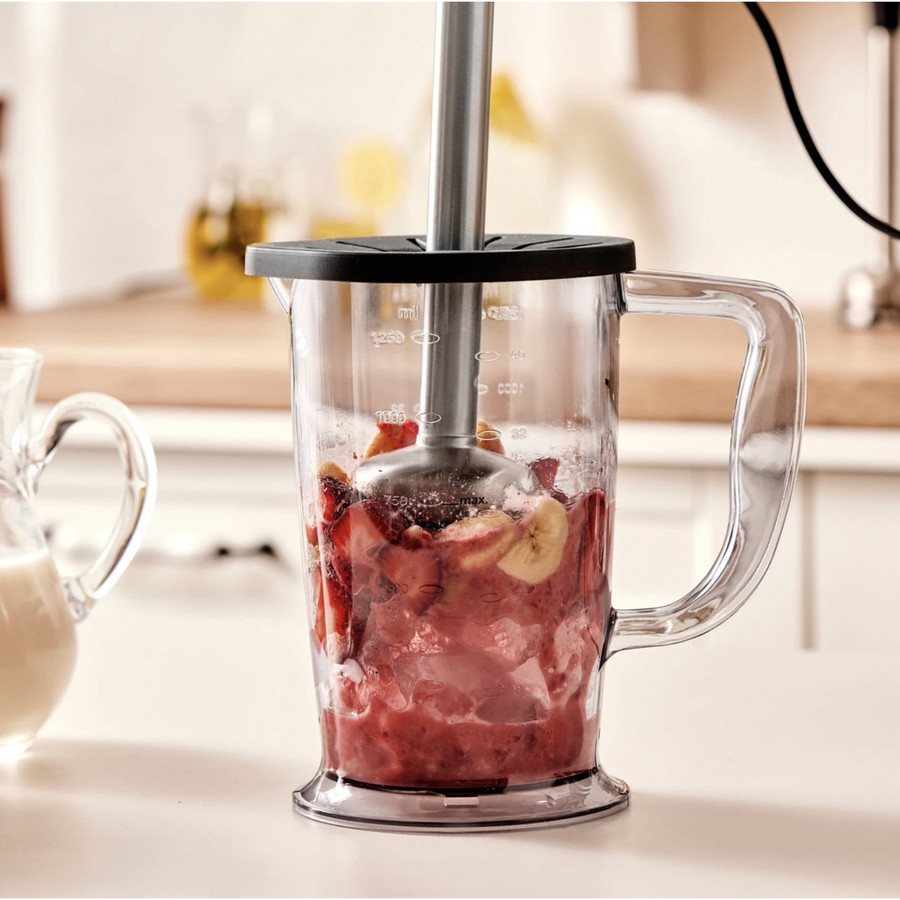 Karaca Mastermaid Küchenroboter aus Stahlglas, Langer Mixer, 2500 