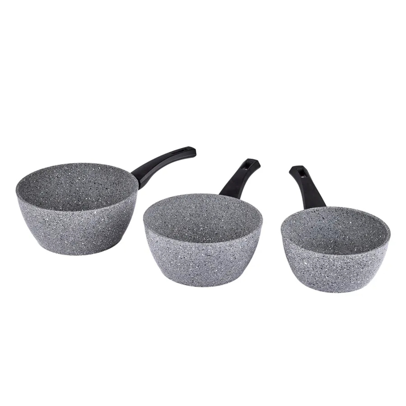 Karaca Gris Biogranite 3-Piece Induction Sauce Pan Set, Grey 