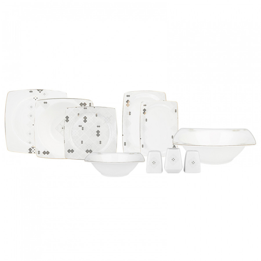 Karaca Ada 57 Piece Porcelain Dinner Set for 12 People, Multi KARACA UK