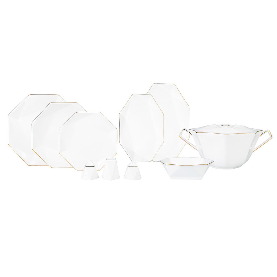 Karaca Fine Pearl Quartz Gold 62delig tafelservies voor 12 personen