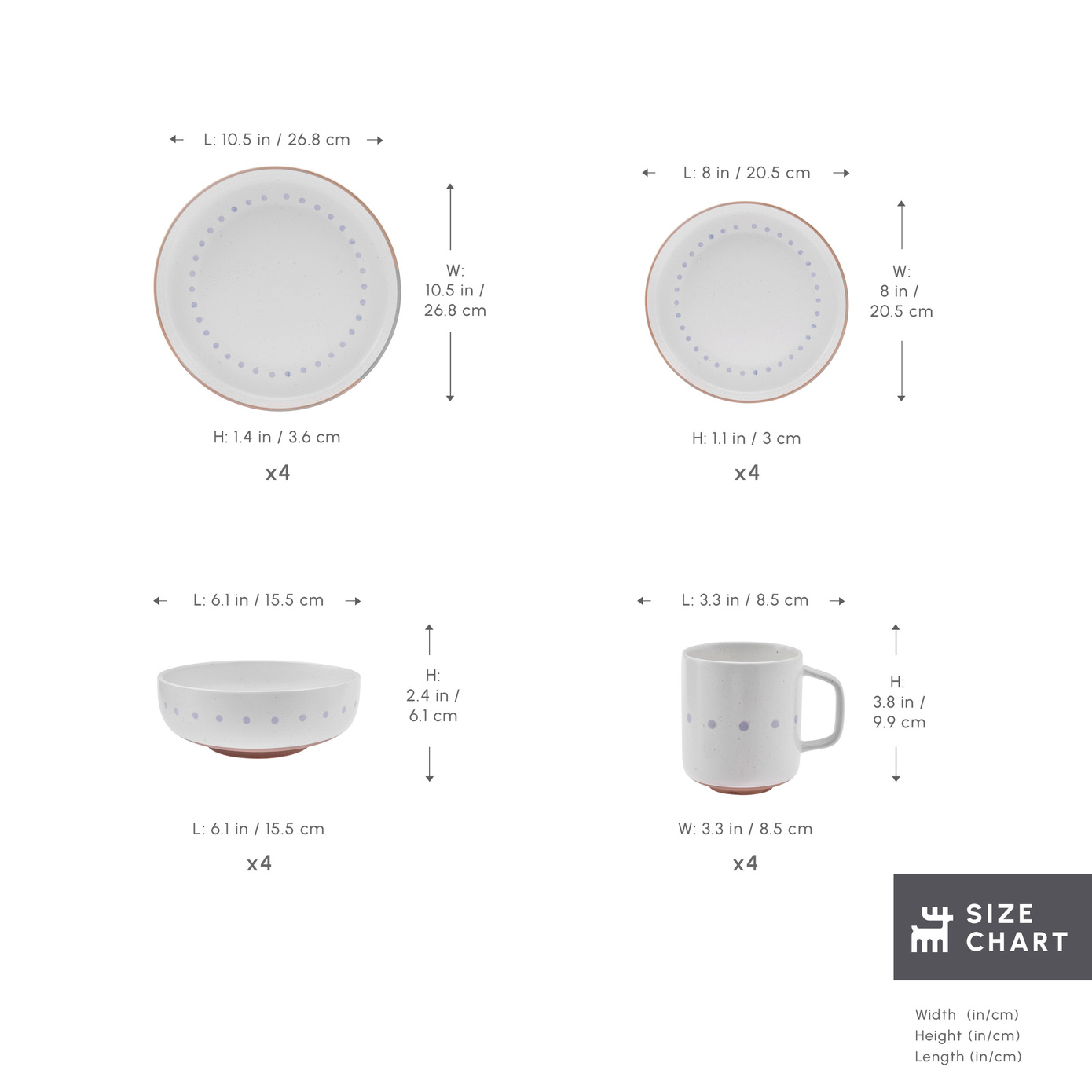 Karaca Haag 16-Piece Glaze Ceramic Dinner Set for 4 People, Multi 