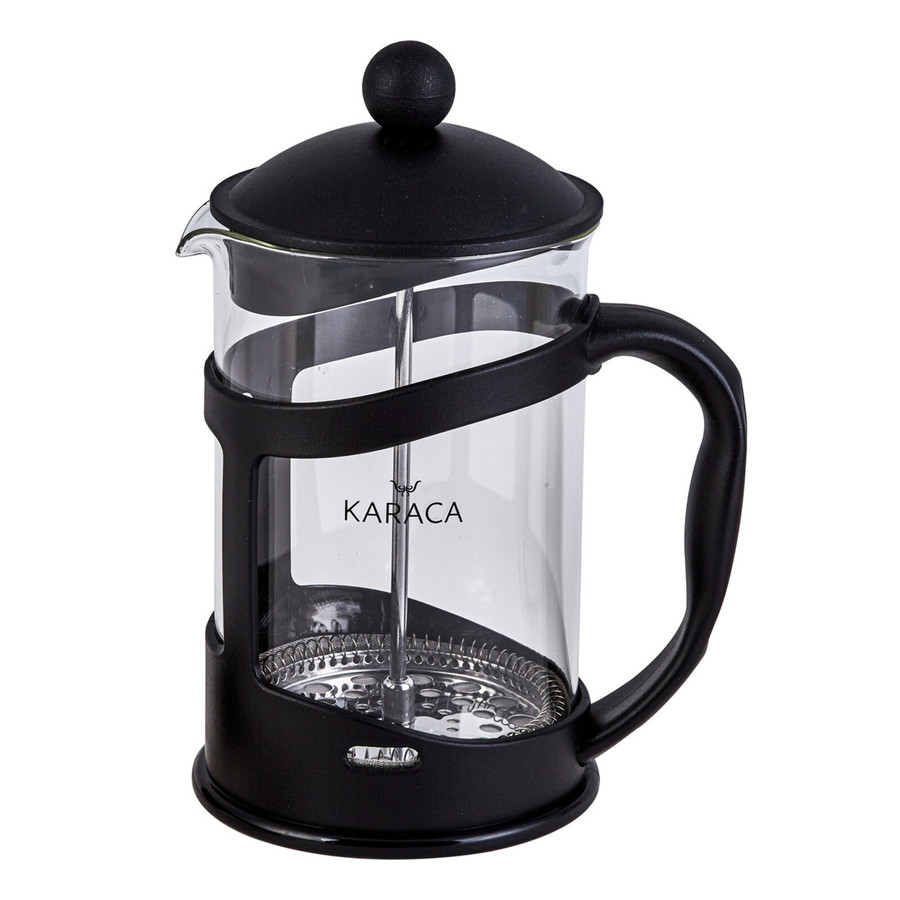 Karaca Coffee Bean Glass French Press, 800ml, Silver Black Transparent