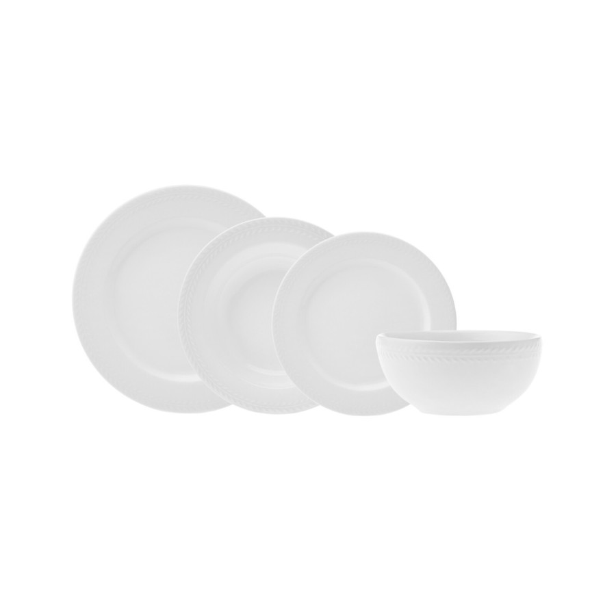 Karaca 24Piece Porcelain Dinner Set for 6 People, White KARACA UK