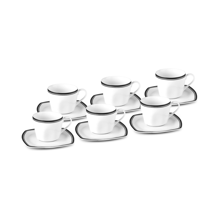 Set Di 6 Tazze Da Tè KARACA Valencia, 190 Ml Ciascuna, Eleganti Per La Colazione E Il Tè Pomeridiano