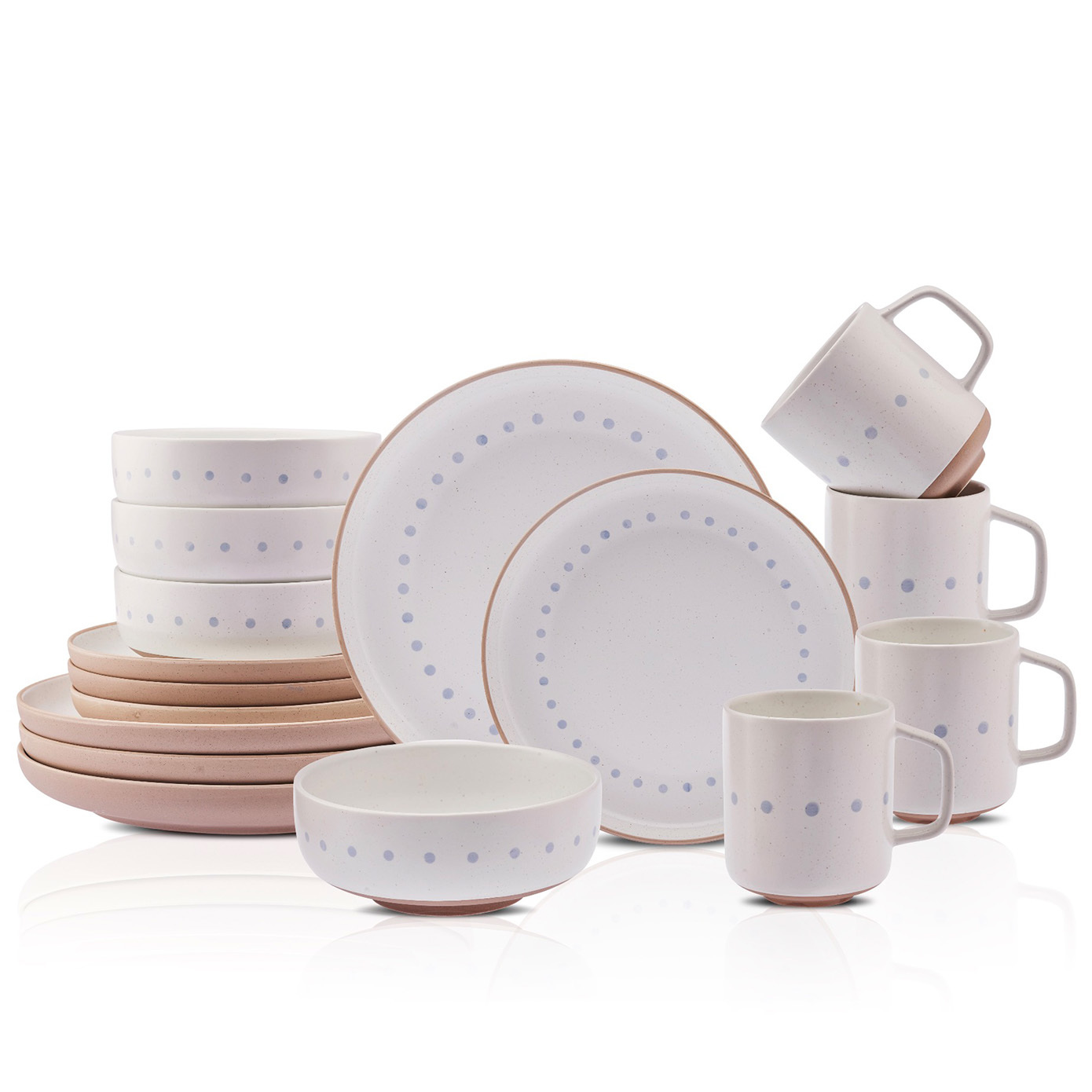 Karaca Haag 16-Piece Glaze Ceramic Dinner Set for 4 People, Multi 