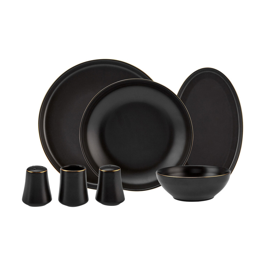 Matte black hotsell dinnerware set