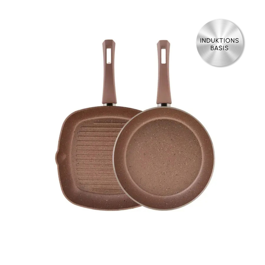 Karaca Biogranite Induktion Pan Set 2 Teiliges Roségold - KARACA 